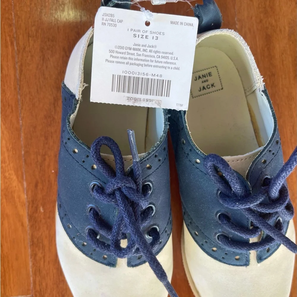 NEW J&J JANIE AND JACK Boys Derby Oxford Dress Shoes Toddler Easter NWT Size 13